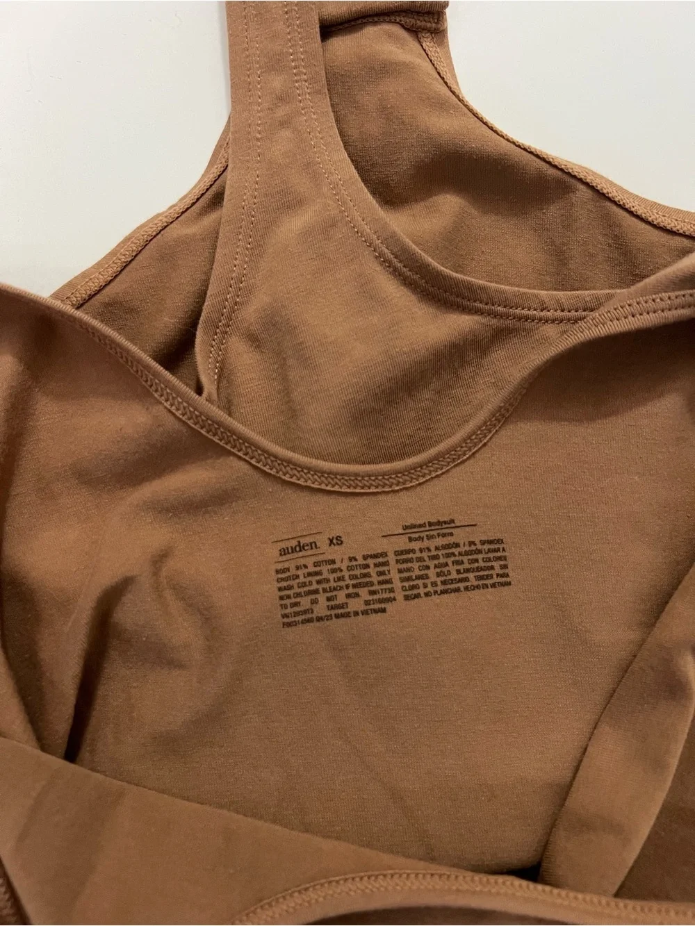 NWT Auden Tan Bodysuit XS